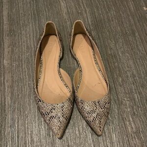 J Crew sparkly snake skin flats - size 7